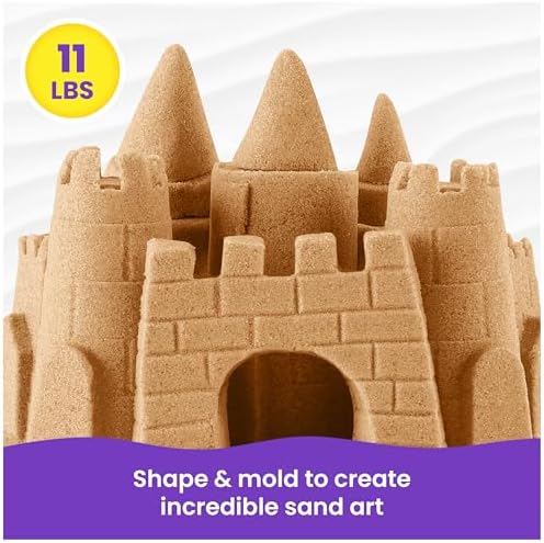 Kinetic Sand, 11lb (5kg) Natural Brown Play Sand Mega Box, Sensory Toys for Kids & Classroom, Back to School Teacher Must Haves (Packaging May Vary)