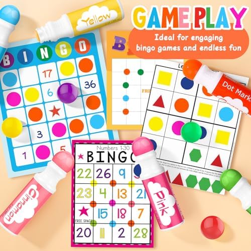 Dot Markers for Toddlers Kids Preschool, Bingo Daubers Washable Art Markers 8 Colors, Toddlers Arts and Crafts, Kids Art Supplies Dot Paint Craft Kit, Toddler Painting Supplies Drawing, 2PACK