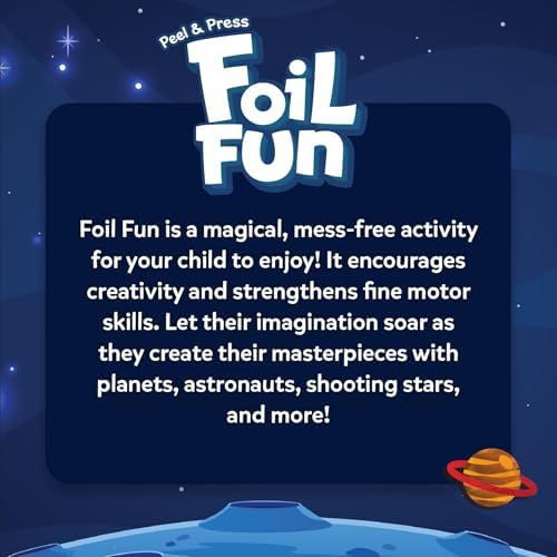 Skillmatics Foil Fun - Space, No Mess Art for Kids, Craft Kits & Supplies, DIY Creative Activity, Travel Toys, Gifts for Boys & Girls Ages 4, 5, 6, 7, 8, 9