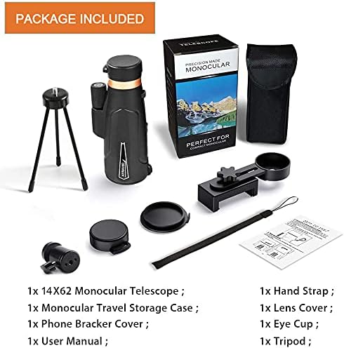 12x60 Monocular Telescope with Smartphone Holder & Upgraded Tripod, High Powered SMC & BAK4 Scope, Birthday Gifts for Men Dad Him Husband Teen, Gifts for Christmas, Outdoors Survival Hiking Gear