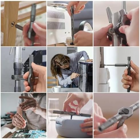 42 in 1 Magnetic Screwdriver Set, DIY Ratchet Screwdriver Set, Multi Bit Magnetic Drive Set with Detachable Ratchet Handle, Portable Compact Repair Tool Kit for Furniture Computer Bicycle Gray