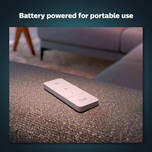 Philips Hue Smart Dimmer Switch with Remote, White - 1 Pack - Turns Hue Lights On, Off, Dims or Brightens - Requires Hue Bridge - Easy, No-Wire Installation