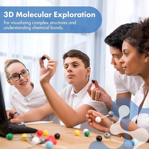 Old Nobby Chemistry Model Kit - 115 Piece Molecular Model Set includes Atoms, Bonds, Instructional Guide - STEM Science Tool for Students, Organic Chemistry, Molecular Learning - Colorful Models