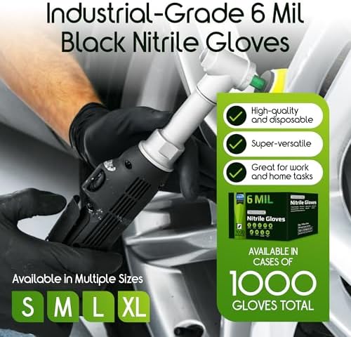 Inspire HEAVY DUTY ORIGINAL Stretch Nitrile Black Gloves Disposable Latex Free | Food, Mechanic, 6mil Black or 8 Mil Orange