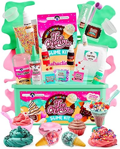 Original Stationery Sweet Sprinkles Ice Cream Slime Kit for Girls – DIY Craft Set for Sundae, Donut & Cupcake Ice Cream Play, Ages 8-12