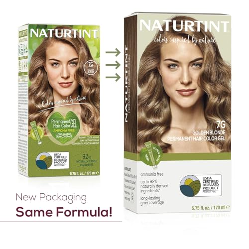 Naturtint 7G Golden Blonde Permanent Hair Color (Pack of 6), Ammonia Free, Vegan, Cruelty Free, up to 100% Gray Coverage, Long Lasting Results (Packaging may vary)