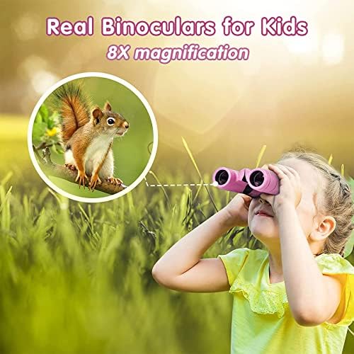 Binoculars for Kids,Compact Kids Binoculars 8x21 High-Resolution for Bird Watching, Camping, Exploration, Hiking, Hunting, Sports Events and Safari Park Gifts for 3-12 Year Boys Girls