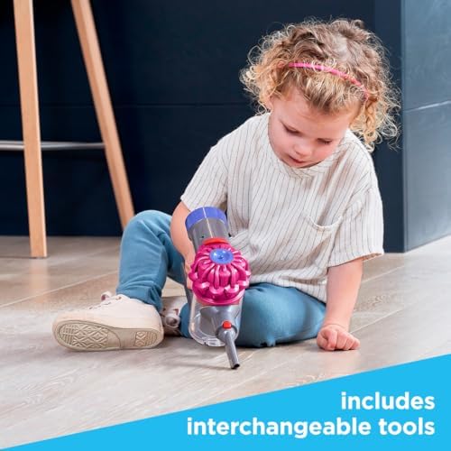 Casdon Dyson Cordless Vacuum Pink | Interactive & Officially Licensed Toy Dyson Vacuum For Children Aged 3+ | Realistic Role-Play Fun!