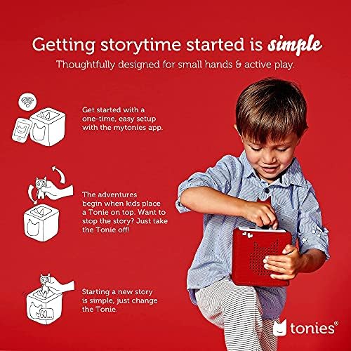 Toniebox Audio Player Starter Set with Playtime Puppy - Listen, Learn, and Play with One Huggable Little Box - Red