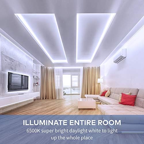 Govee White LED Strip Lights, Upgraded 16.4ft Dimmable LED Light Strip 6500K Bright Daylight White, Strong Adhesive, 300 LEDs Flexible Tape Lights for Mirror, Kitchen Cabinet, Bedroom, Christmas Decor