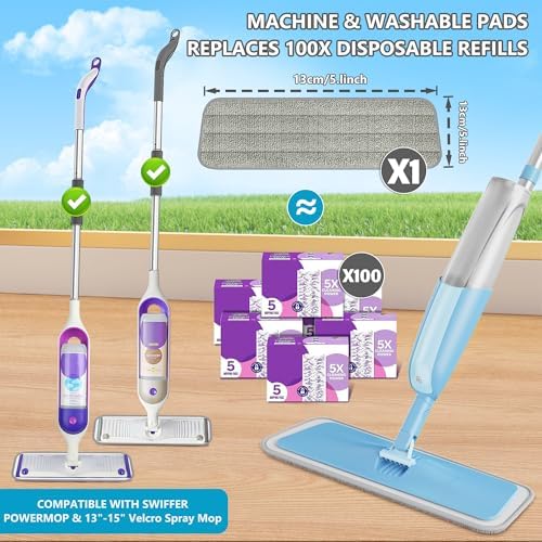 Spray Wet Mops for Hardwood Floors- MEXERRIS Microfiber Dust Dry Mop with 3 Microfiber Washable Pads Hard Wood Floor Mop with Sprayer Commercial Home Use for Wood Floor Laminate Ceramic Tiles