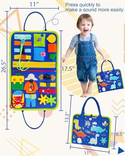 Exorany Busy Board Montessori Toys for Toddler Boys & Girls Birthday Gifts, Sensory Toys for Toddlers, Educational Travel Preschool Toddler Activities Learning Fine Motor Skills
