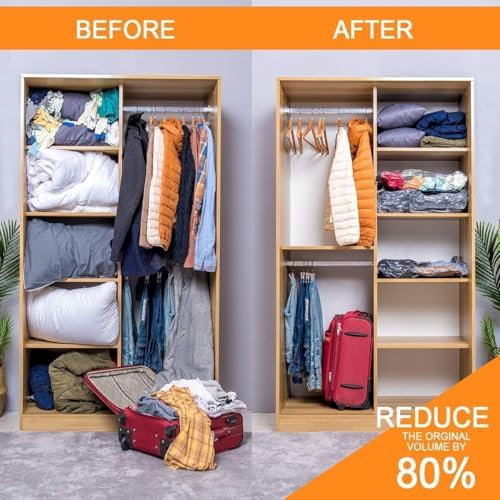 32 Pack Vacuum Storage Bags with Electric Pump,Plastic Packaging Bags,Space Saver Bag for Clothes, Mattress, Blanket, Duvets, Pillows, Comforters,Travel