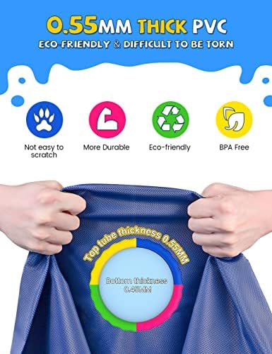VISTOP Non-Slip Splash Pad for Kids and Dog, Thicken Sprinkler Pool Summer Outdoor Water Toys - Fun Backyard Fountain Play Mat for Baby Girls Boys Children or Pet Dog (87 inch, Red&Yellow&Green&Blue)