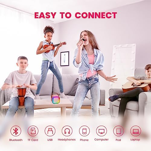 IROO Mini Karaoke Machine for Kids, 2025 TOP Toys Birthday Gifts Ideas for Girls Ages 4, 5, 6, 7, 8, 9, 10, 12+ Years Old, Portable MP3 Player with 2 Wireless Mics for Party