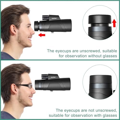 12x50 Monoculars for Adults High Powered, Monocular Compact with BAK4 Prism and FMC Lens, Clear Field of View, Monocular Telescope for Smartphone, Lightweight Monocular for Birdwatching Sports Travel