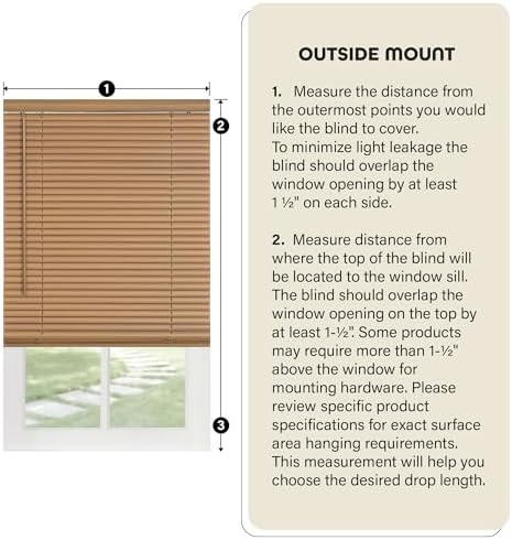 Cordless Light Filtering Mini Blind - 35 Inch Width, 64 Inch Length, 1" Slat Size - Pearl White - Cordless GII Morningstar Horizontal Windows Blinds for Interior by Achim Home Decor