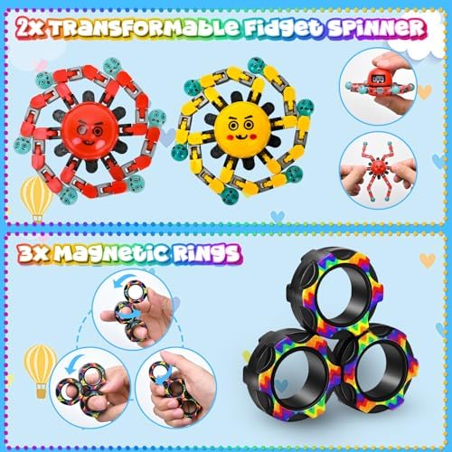 30 Pack Sensory Fidget Toys for Kids Classroom, Autism Sensory Product Calm Down Fidgets for Kids Age 5-7, 8-12, ADHD Stress Relief Travel Toys Christmas Stocking Stuffers for Teens