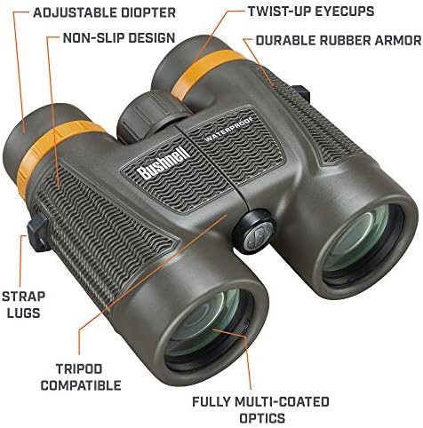 Bushnell H2O Xtreme 10x42 Compact Waterproof Binoculars with Fully Multi Coated Lens for Hunting and Boating 181042C