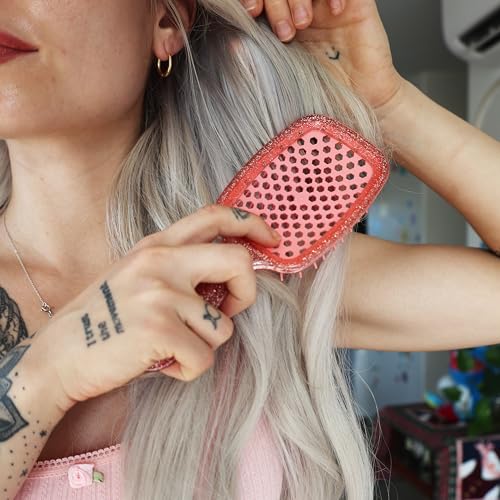 FHI Heat UNbrush Detangling Brush for Pain-Free Brushing on All Wet or Dry Hair Types — Durable DuoFlex Anti-Static Bristles, Lightweight Handle, Vented Hair Brush