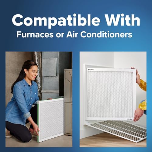 Filtrete 16x25x1 AC Furnace Air Filter, MERV 8, MPR 700, Tough on Pollen, Easy on Airflow, 3-Month Pleated 1-Inch Electrostatic Air Cleaning Filter, 4-Pack (Actual Size 15.69 x 24.69 x 1.56 in)
