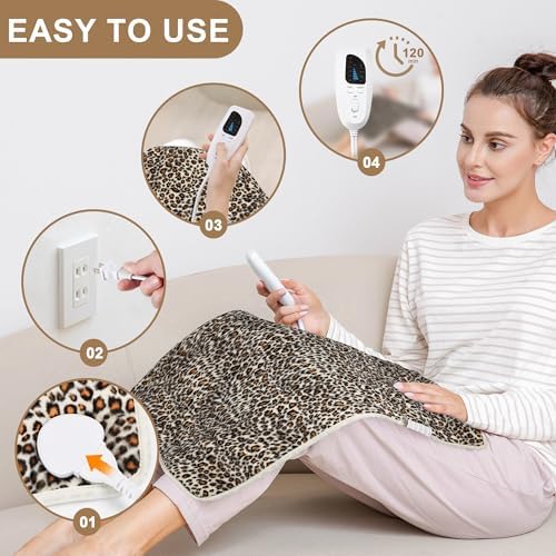 Heating Pad,Electric Heating Pads for Back,Hot Heated Pad for Abdomen,Shoulder,Knee,Multiple Temp and Auto Shut Off