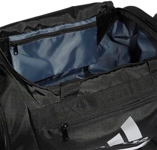 adidas Unisex Defender 4.0 Gym Duffel Bag for Men and Women, Black/Silver Metallic, Small (38L)