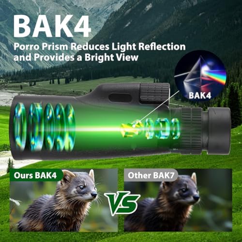 Monocular Telescope 80 x 100 High Powered Monoculars for Adults with Tripod, Monocular for Smartphone Suitable for Bird Watching Larger Vision Monoculars for Adults with BAK4 Prism & FMC Lens Black