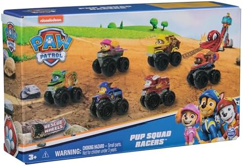 Paw Patrol: Rescue Wheels, 6-Piece Pup Squad Racers, Toy Cars Gift Set, Kids Toys for Boys & Girls Ages 3 and Up
