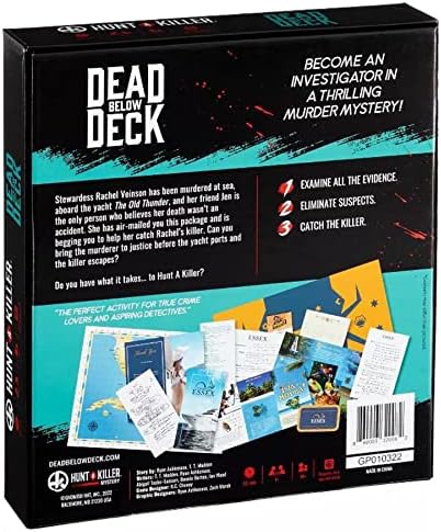 Hunt A Killer: Dead Below Deck, Solve a Murder on a Yacht, Mystery Box Game for True Crime Fans, Murder Mystery Game for Adults, Play True Detective and Crack Unsolved Mysteries, Designed for Ages 14+