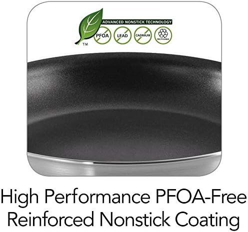 Tramontina Professional 10-Inch Non Stick Frying Pan, Heavy-Gauge Aluminum Skillet with Reinforced Nonstick Coating, Red Handle, Dishwasher and Oven Safe