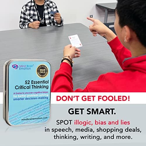 52 Essential Critical Thinking: Smart Flash Cards to Uncover Implicit Biases, Detect Cognitive Biases in Social Media, AI, Writing, Speech, Debate, for Teens & Adults - by Harvard Educator