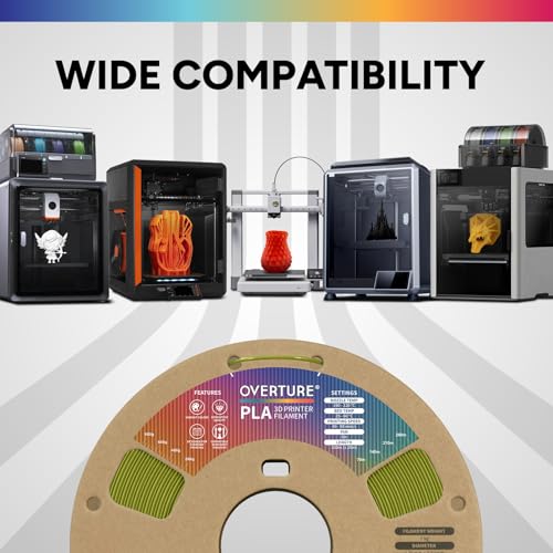 OVERTURE PLA Filament 1.75mm, Neatly Wound 3D Printer Filament 1kg Spool (2.2lbs), Dimensional Accuracy +/- 0.02 mm, Fit Most FDM 3D Printers (Olive Green)