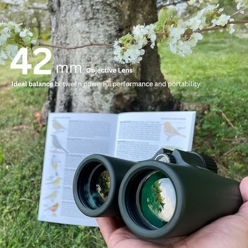 Hontry 8x42 Binoculars with IPX6 Waterproof Protection for Bird Watching, Hunting, Cruise Ship, Travel and Safari