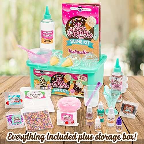 Original Stationery Sweet Sprinkles Ice Cream Slime Kit for Girls – DIY Craft Set for Sundae, Donut & Cupcake Ice Cream Play, Ages 8-12
