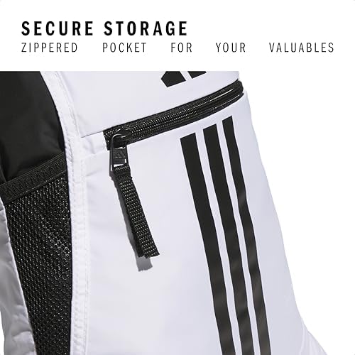 adidas Alliance Sackpack, Drawstring Backpack, Lightweight Small Gym Bag for Women and Men, White/Black, One Size