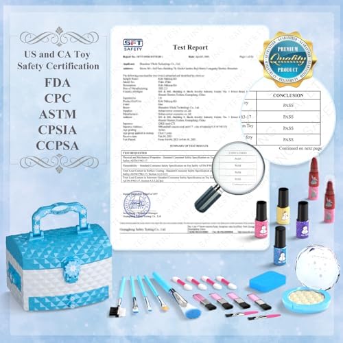 PERRYHOME Kids Makeup Set for Girl 56 Pcs Washable Real Cosmetic, Non-Toxic Frozen Toys Toddler Makeup Kit, Princess Dress up Christmas & Birthday Girl Gift for 3 4 5 6 7 8 9 10 11 12 Year Old Girls
