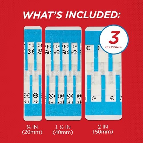 Clozex Emergency Laceration Closures - Repair Wounds Without Stitches, FSA HSA Eligible Skin Closure Device for 3 Individual Wounds Or Combine for Total Length of 4 1/4 Inches