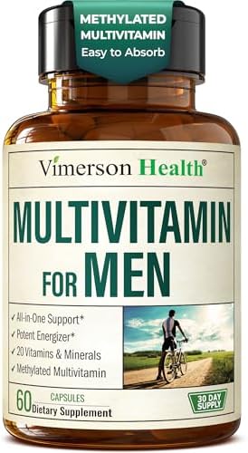 Multivitamin for Men – Methylated Mens Multivitamins & Multiminerals Capsules with Vitamin B12, A, D, C, Zinc, Magnesium & More for Complete Daily Support – High Potency Bioavailable Vitamins for Men