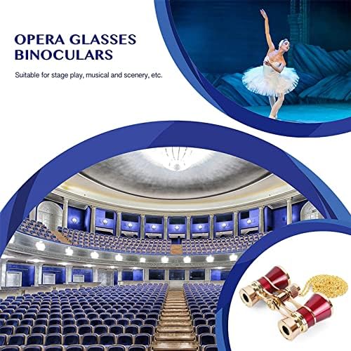 Aroncent Opera Glasses Binoculars 3X25 Mini Compact Binoculars with Chain for Adults Kids Women Vintage Theater Musical Concert
