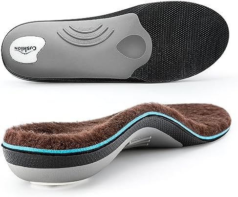 VALSOLE Heavy Duty Support Pain Relief Orthotics - 220+ lbs Plantar Fasciitis High Arch Support Insoles for Men Women, Flat Feet Orthotic Insert, Work Boot Shoe Insole, Absorb Shock with Every Step