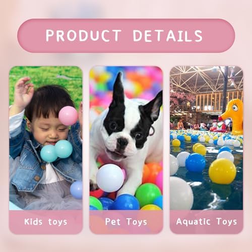 MoonxHome Ball Pit Balls for Toddlers, BPA Free Crush Proof Plastic Toy Balls for Ball Pit, Children's Pool Water Toys, Macaron Ocean Balls for Play Tent 2.15 Inch Pack of 100…