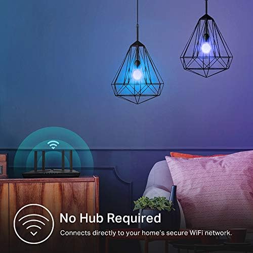 Kasa Smart Light Bulbs, Full Color Changing Dimmable Smart WiFi Bulbs Compatible with Alexa and Google Home, A19, 60 W 800 Lumens,2.4Ghz only, No Hub Required, 2-Pack (KL125P2), Multicolor