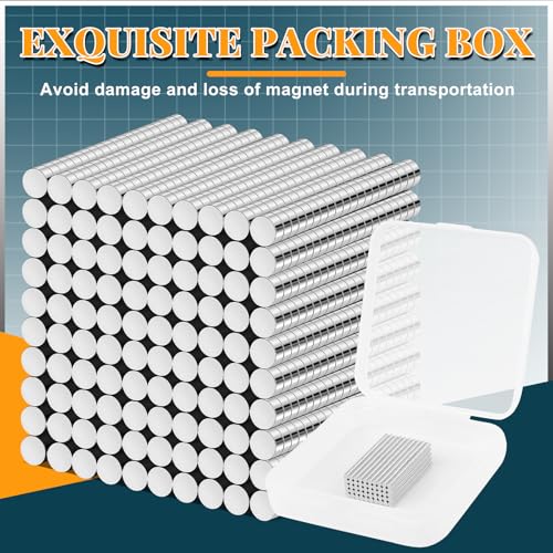 2000 Pack Small Magnets, 2x1mm Refrigerator Magnets Rare Earth Magnet Neodymium Magnet for Crafts, Whiteboard, Kitchen Cabinet