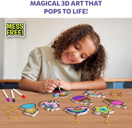 Skillmatics 3D Art Kit - Aqua Puffs Princesses & Unicorns, Mess-Free Paint by Number Craft for Kids, DIY Color & Inflate Activity, Travel & Creative Gift for Girls & Boys Ages 4, 5, 6, 7, 8, 9, 10