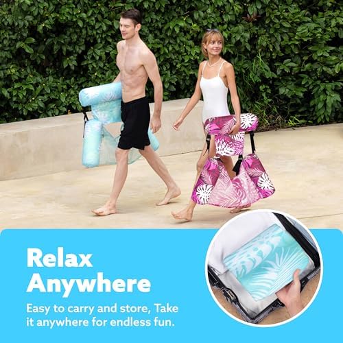 SLOOSH Inflatable Pool Floats Adult,2 Packs Floating Lounge Chairs,Blow up Pool Noodles for Adult Heavy Duty,Floating Chair for Party Summer Water Beach Lake Fun