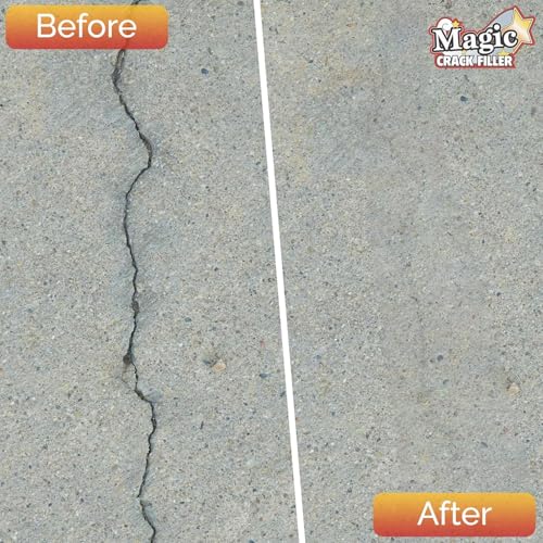 Magic Crack Filler 2.5LB Concrete Slab Gray, for Filling in Concrete Cracks on Driveways, Walkways and Patios. Installs Easily Dry Granular No Mess and DIY (Gray, 1)
