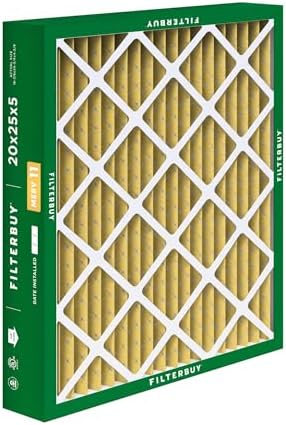 Filterbuy 20x25x5 Air Filter MERV 11 Allergen Defense (2-Pack), Pleated HVAC AC Furnace Air Filters for Honeywell FC100A1037, Lennox X6673, Carrier, & More (Actual Size: 19.88 x 24.75 x 4.38 Inches)