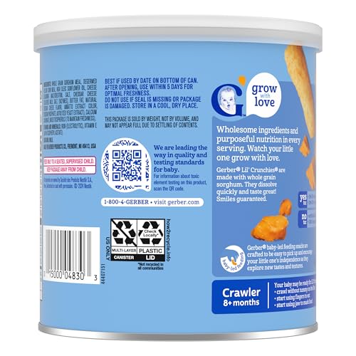 Gerber Snacks for Baby Lil Crunchies, Mild Cheddar, 1.48 Ounce (Pack of 6)