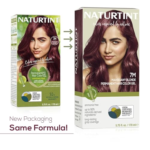 Naturtint 7M Mahogany Blonde Permanent Hair Color (Pack of 6), Ammonia Free, Vegan, Cruelty Free, up to 100% Gray Coverage, Long Lasting Results (Packaging may vary)